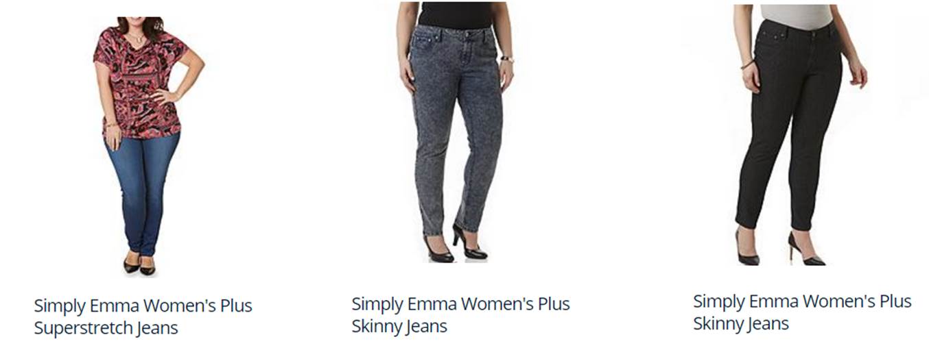 Simply emma women's hot sale plus skinny pants